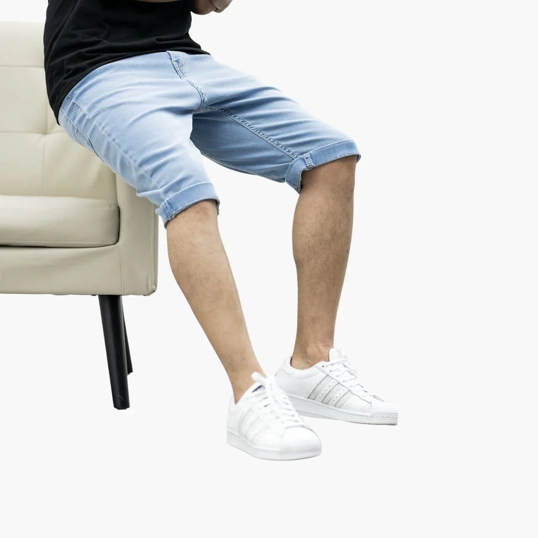 Herren Sommer Bermuda Shorts aus Denim mit Umschlag und Reißverschluss - Image 3