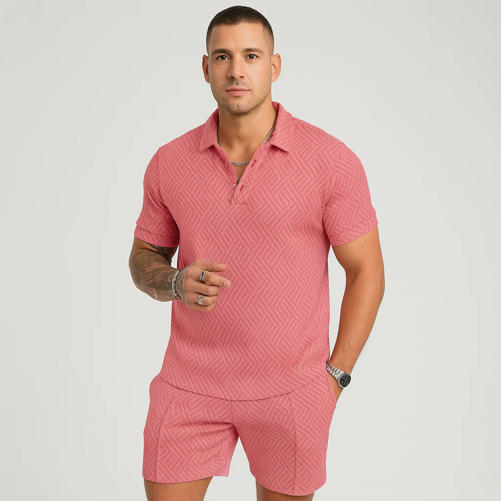 Herren Sommer Casual Set – Kurzarm-Poloshirt & passende Shorts - Image 10