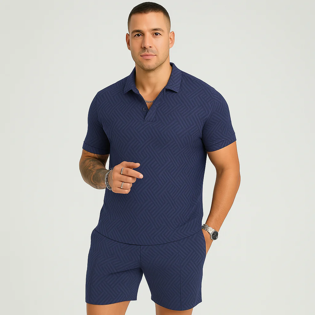 Herren Sommer Casual Set – Kurzarm-Poloshirt & passende Shorts - Image 11