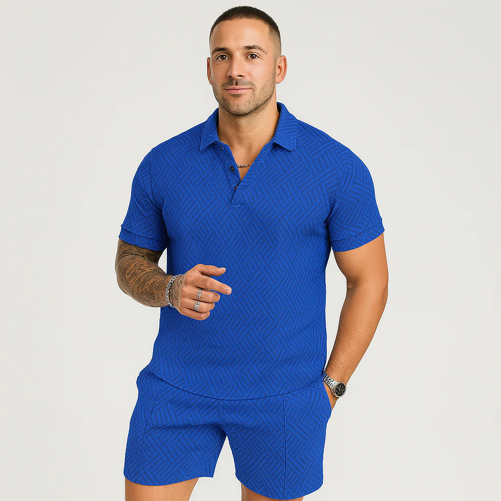 Herren Sommer Casual Set – Kurzarm-Poloshirt & passende Shorts - Image 13