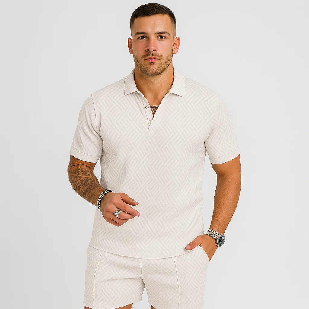 Herren Sommer Casual Set – Kurzarm-Poloshirt & passende Shorts - Image 4