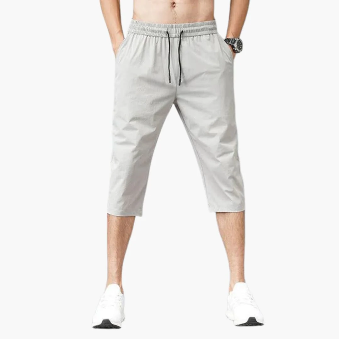 Herren Sommer Dreiviertel Shorts mit Kordelzug und geradem Bein - Image 2