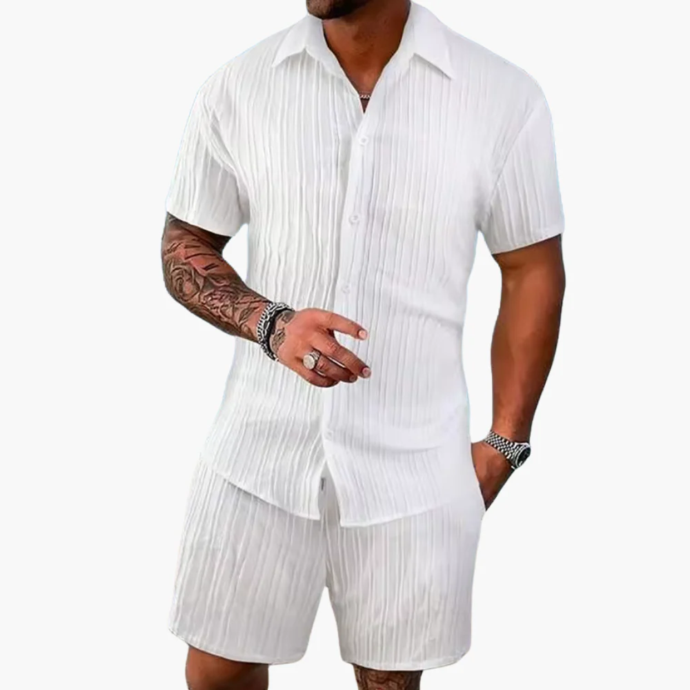 Herren Sommer Set mit Hemd & Shorts | Zweiteiler Leicht & Lässig - Image 2