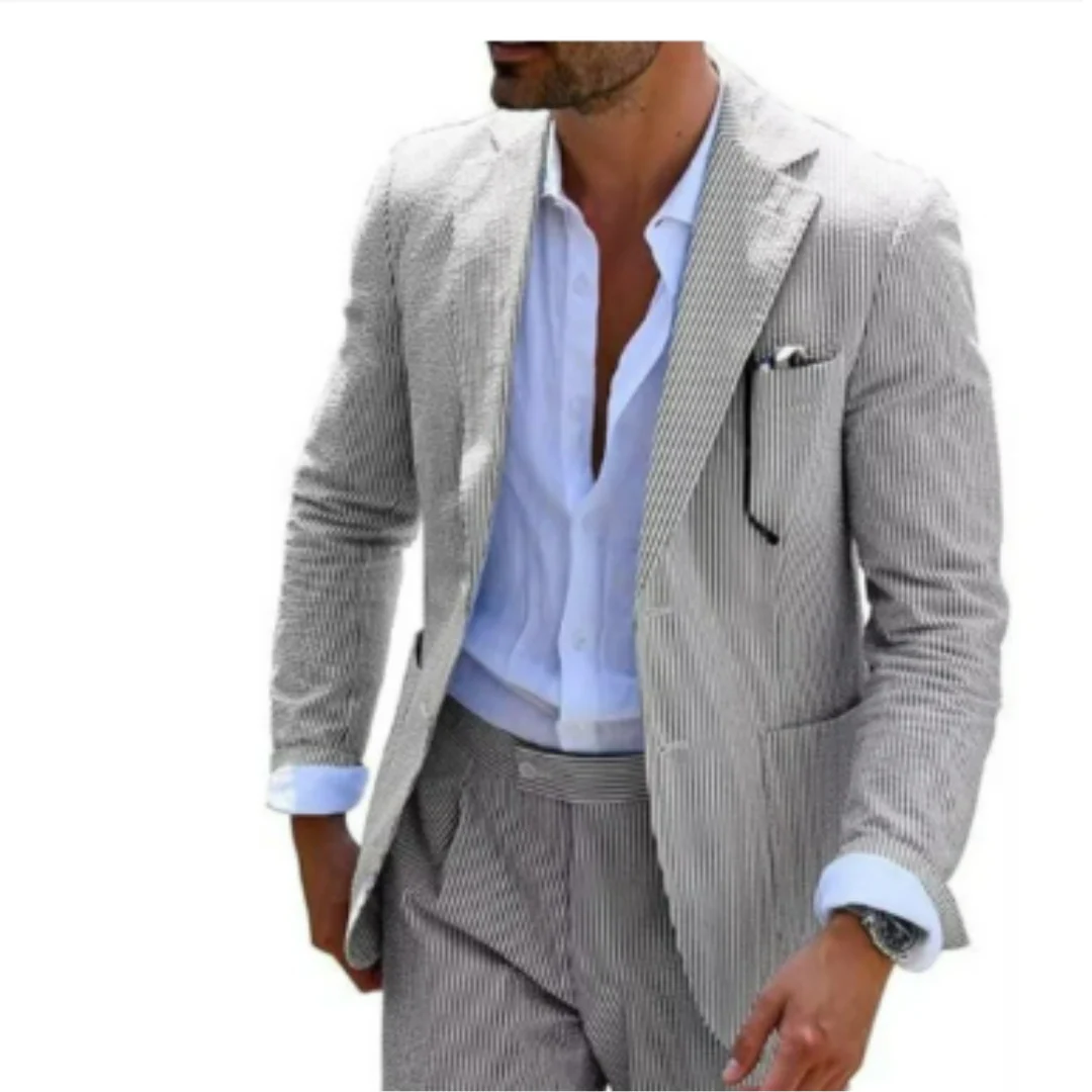 Herren Sommer Zweireihiger Hochzeitsgastanzug | 2-Teilig - Image 6