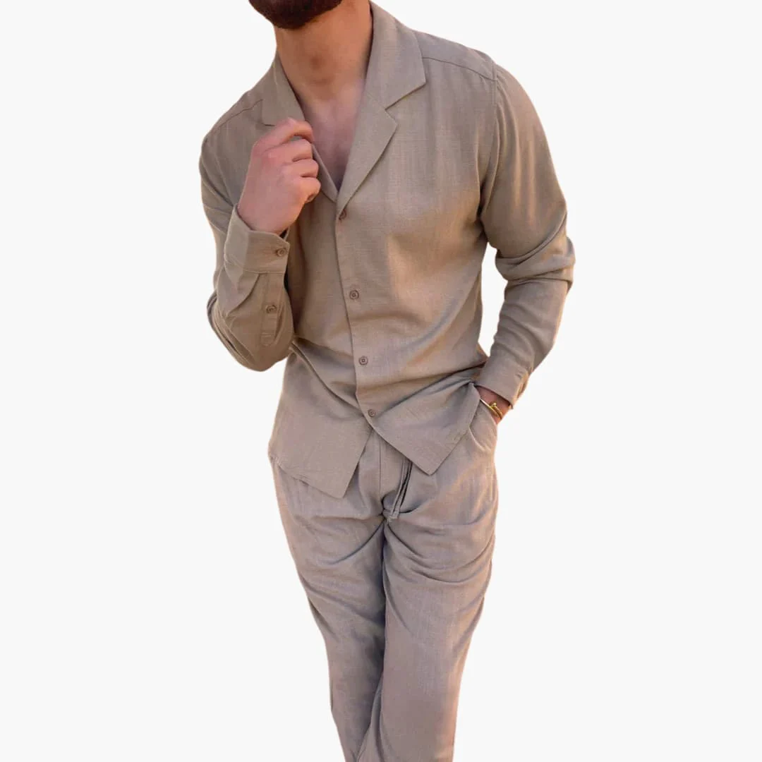 Herren Sommer-Zweiteiler mit Hemd und elastischer Hose - Image 2