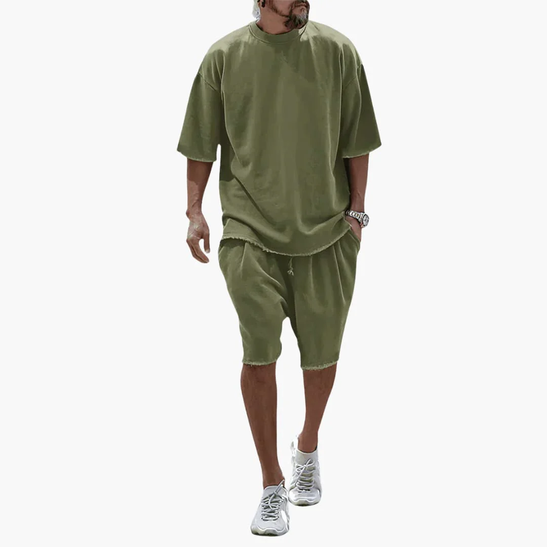 Herren Sommer Zweiteiler mit Kordelshorts und Oversize Shirt - Image 5