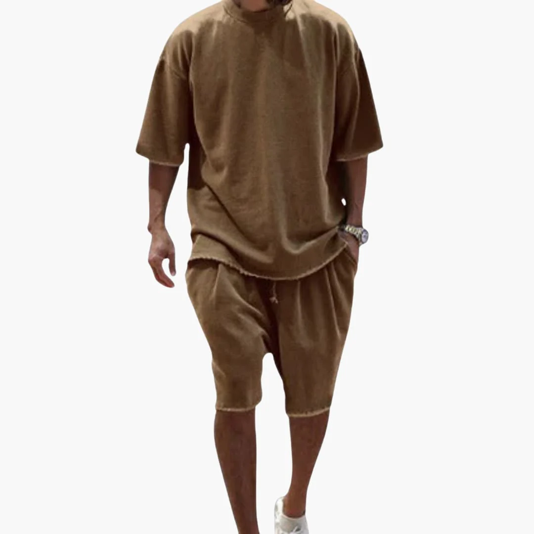 Herren Sommer Zweiteiler mit Kordelshorts und Oversize Shirt - Image 6