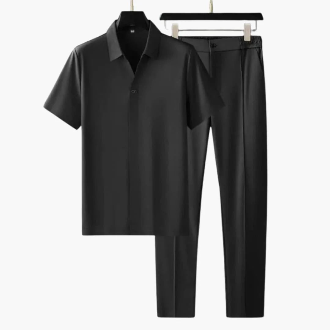Herren Sommer-Zweiteiler mit Kurzarmhemd und Slim-Fit-Hose - Image 2