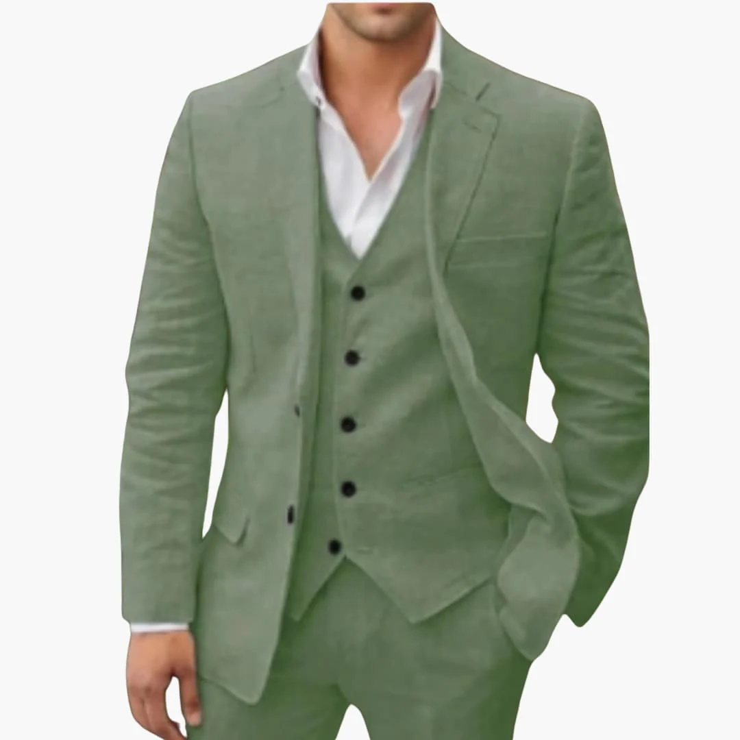 Herren Sommeranzug dreiteilig mit Weste Jacke und Hose - Image 6