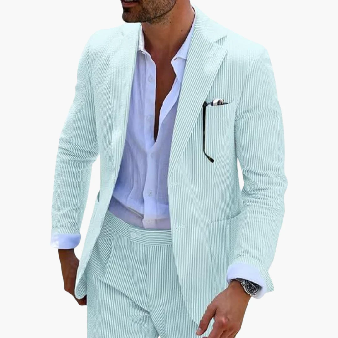 Herren Sommeranzug zweiteilig mit Nadelstreifen und Slim Fit - Image 7