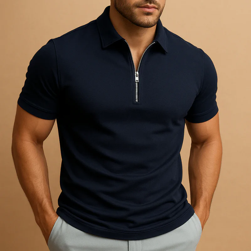 Herren sportliches Poloshirt mit Reißverschluss | Kurzarm - Image 5