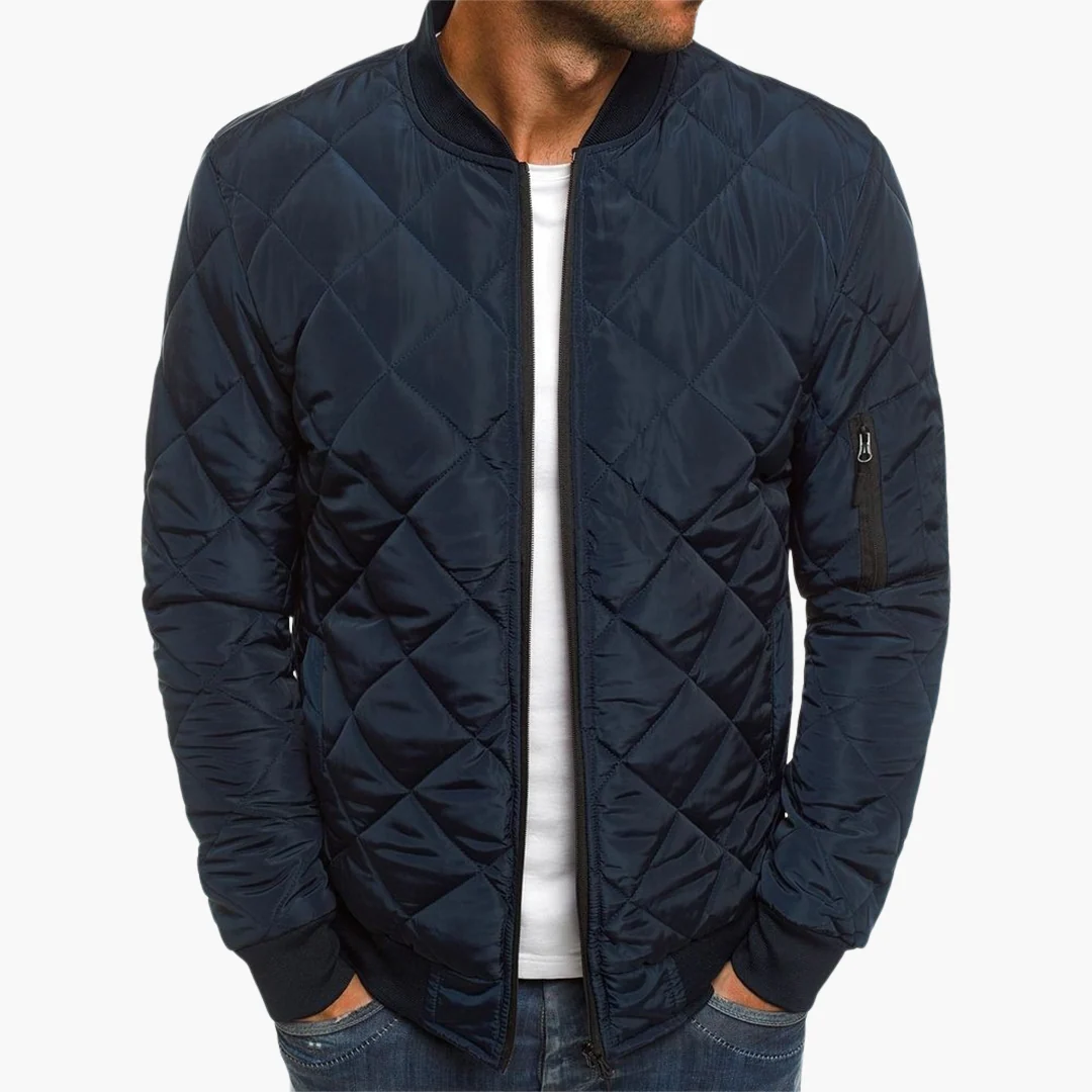 Herren Stepp Bomberjacke mit Reißverschluss und Ärmeltasche - Image 6