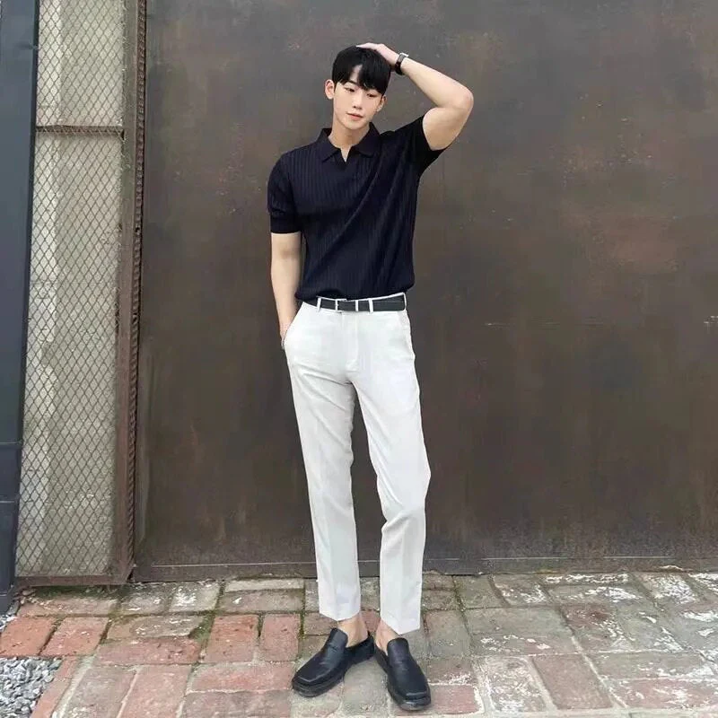Herren Strick-Poloshirts mit kurzen Ärmeln - Image 5