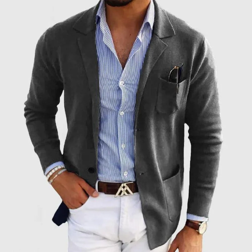 Herren Strickjacke mit Reverskragen | Leichte Freizeitjacke mit Knöpfen - Image 5