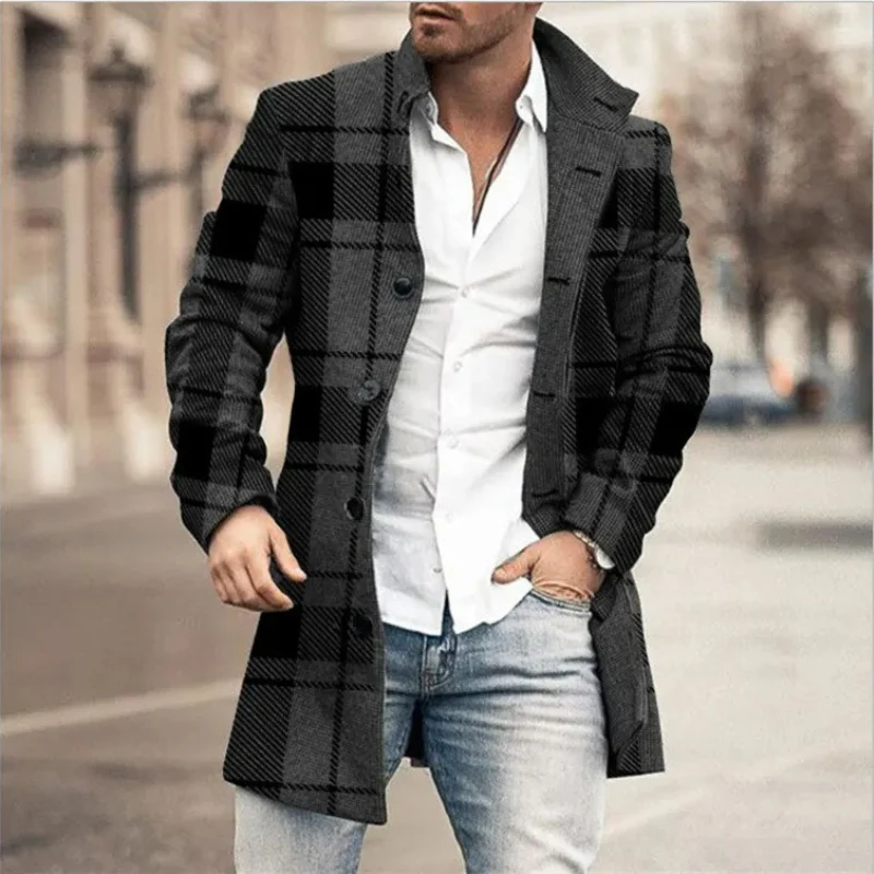 Herren stylischer mittellanger Mantel | Kurzer - Image 2