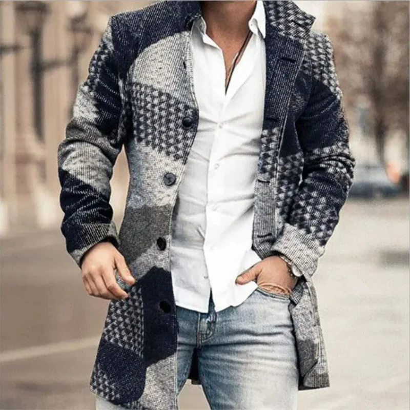 Herren stylischer mittellanger Mantel | Kurzer - Image 3