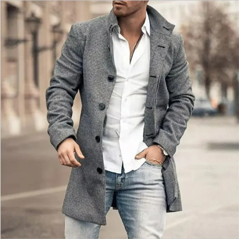 Herren stylischer mittellanger Mantel | Kurzer - Image 4