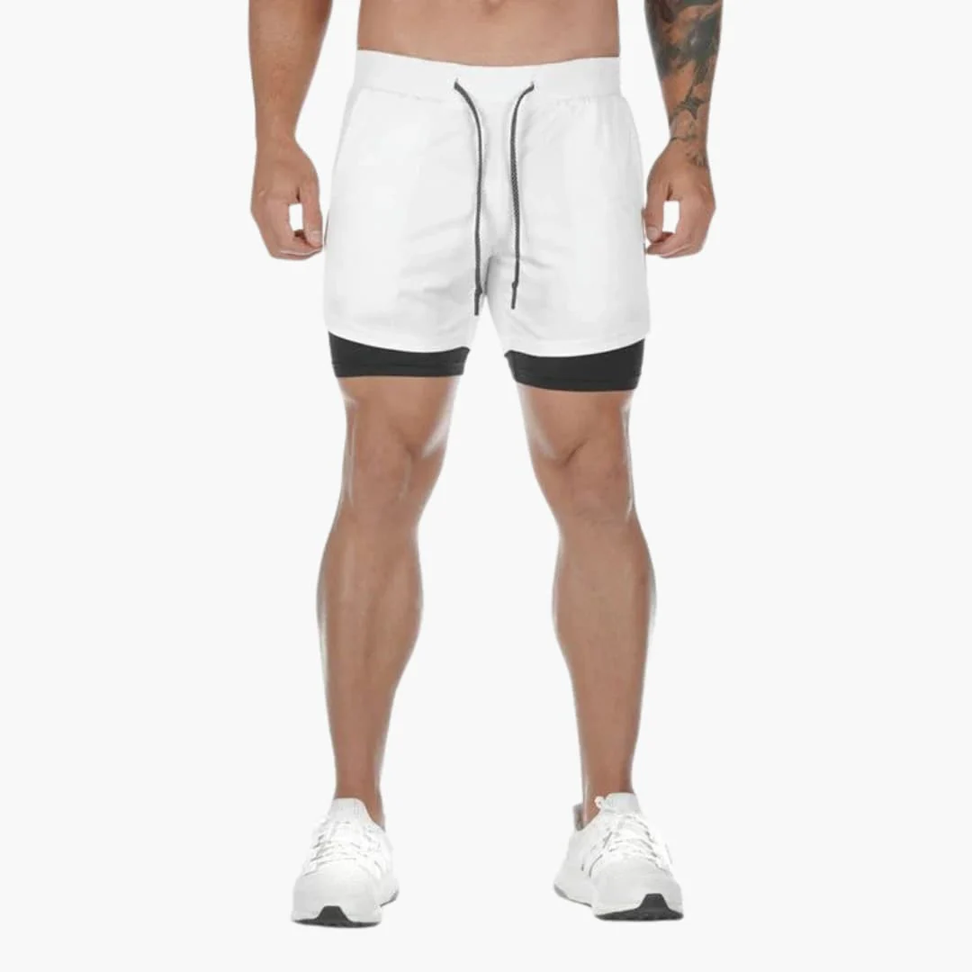 Herren Trainingsshorts mit Innenhose und Kordelzugbund - Image 2