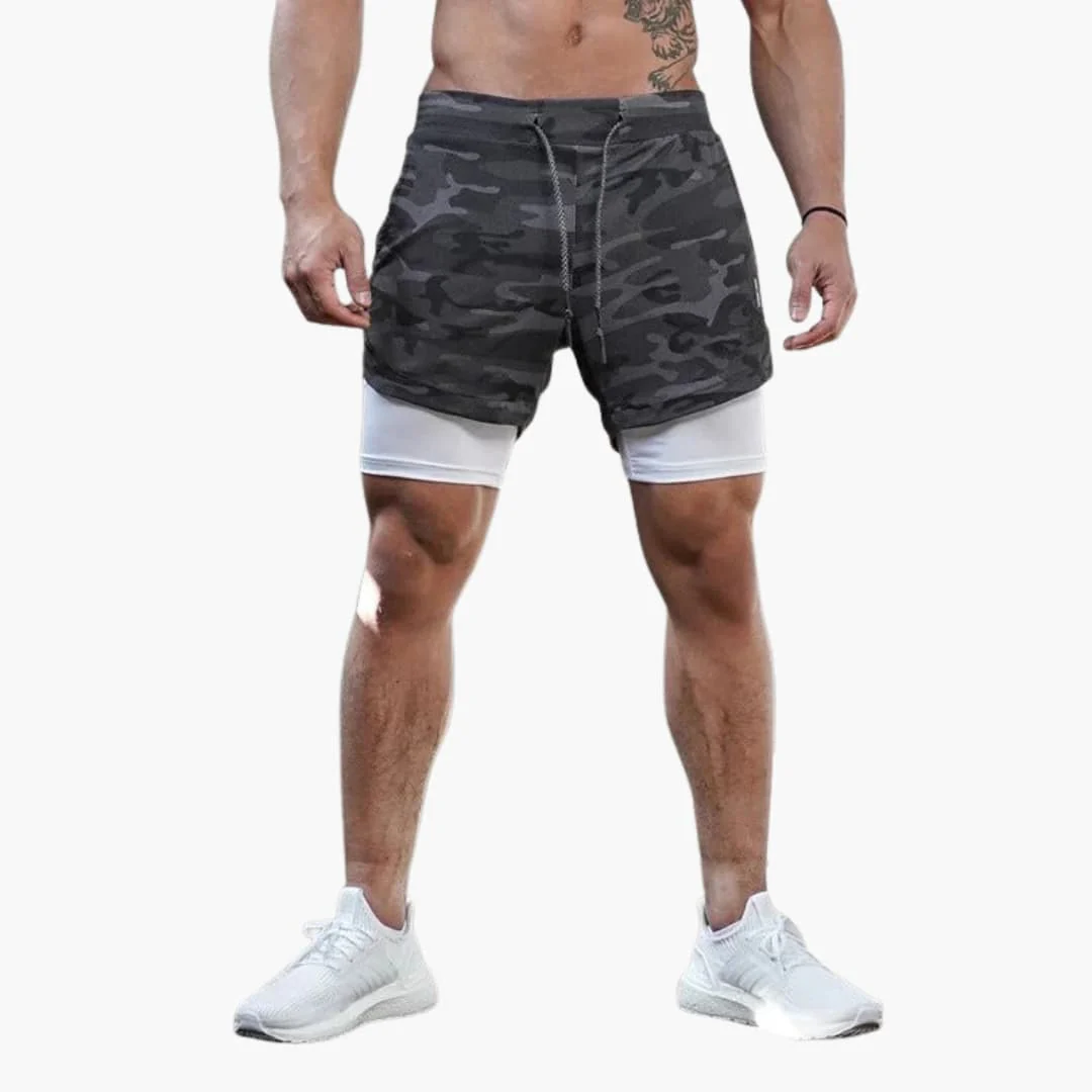 Herren Trainingsshorts mit Innenhose und Kordelzugbund - Image 5