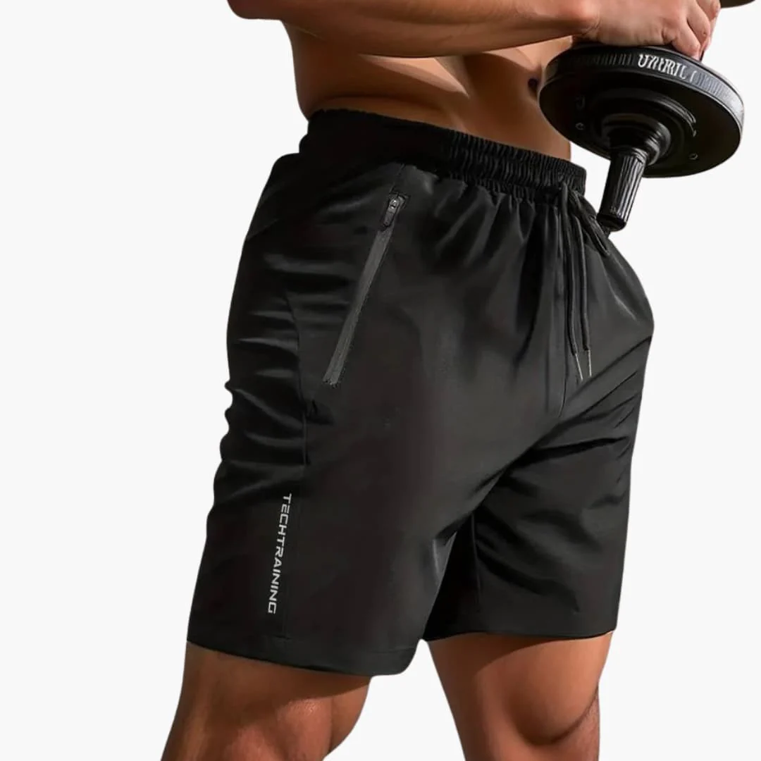 Herren-Trainingsshorts mit Reißverschlusstaschen und Kordelzug