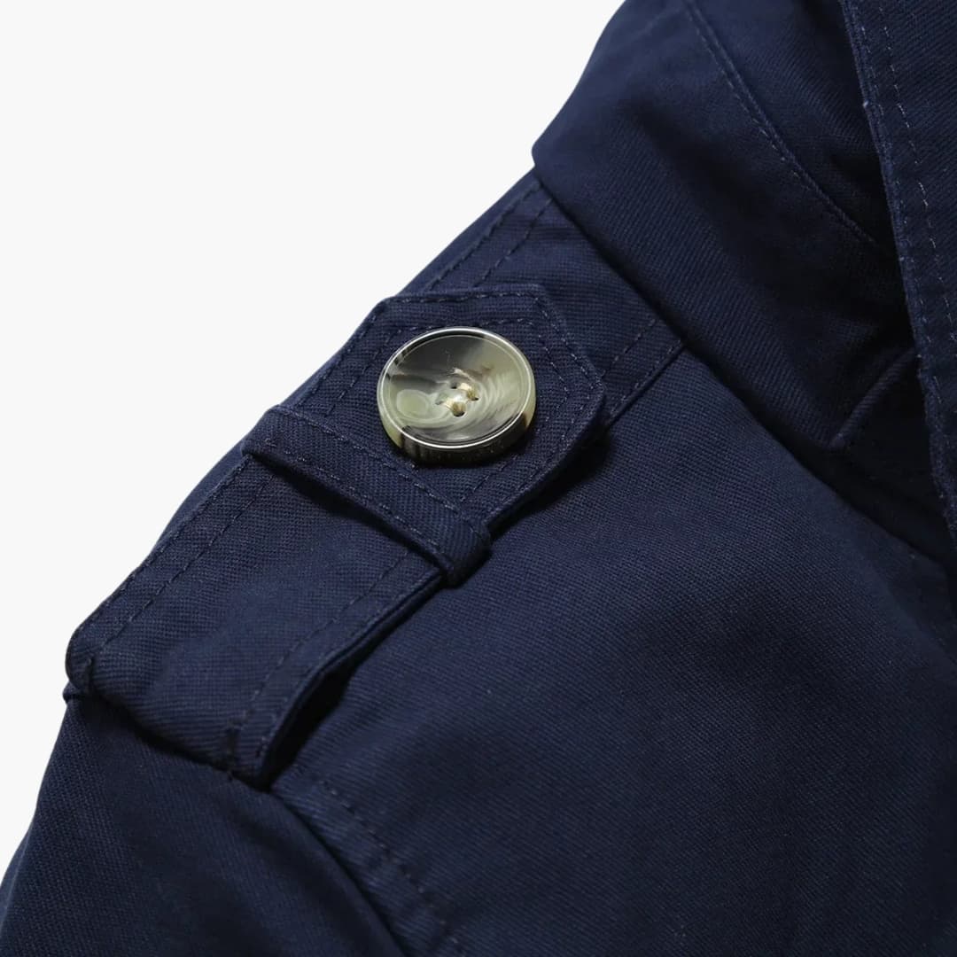 Herren Trench coat mit Knopfverschluss und Taschen Details - Image 6