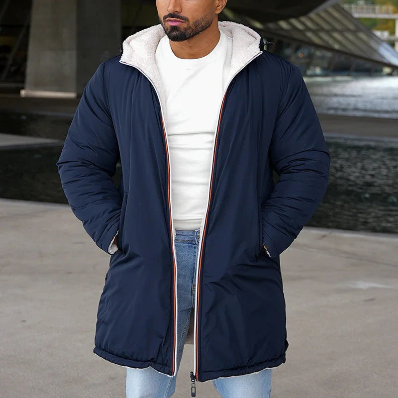 Herren trendige Wendejacke mit Kapuze | Warme - Image 2
