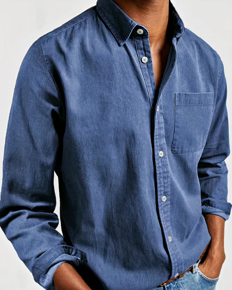 Herren weiches Jeanshemd | Langarm - Image 6