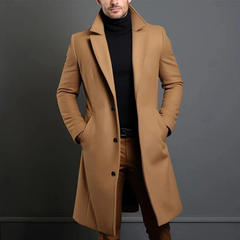 Herren Wintermantel | Slim Fit Langer Mantel - Image 2