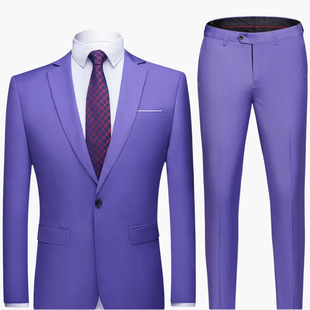 Herren Zweiteiler Anzug mit Blazer und flacher Front Hose - Image 3