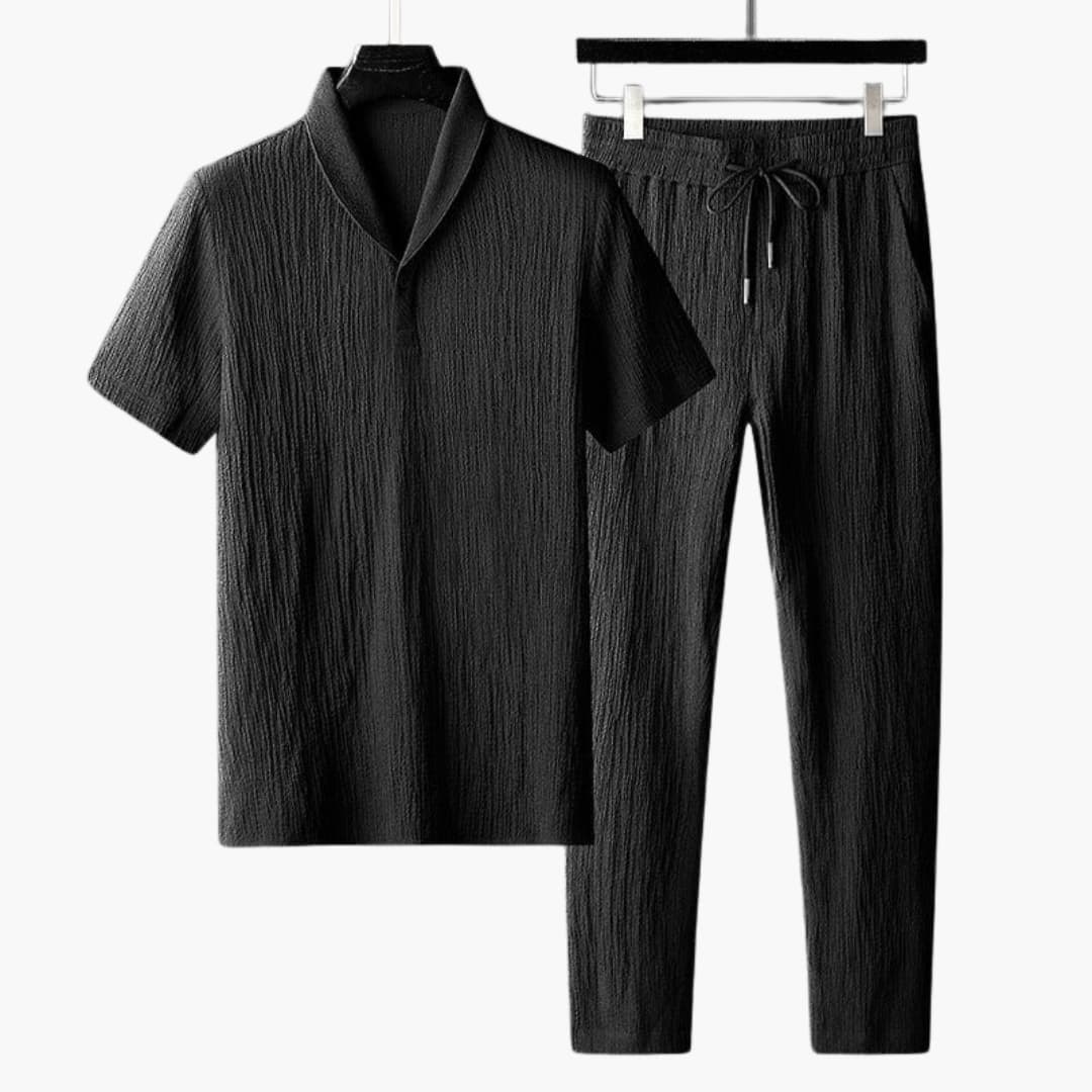Herren Zweiteiler mit Langarmshirt und Hose für Frühjahr Herbst - Image 3