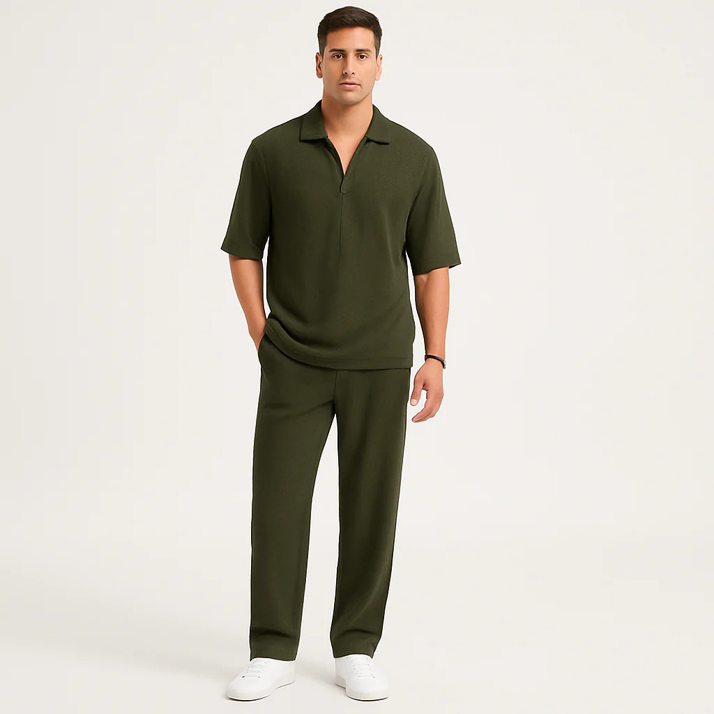 Herren-Zweiteiler – Stilvolles Casual-Outfit mit Langarmshirt und passender Hose - Image 5