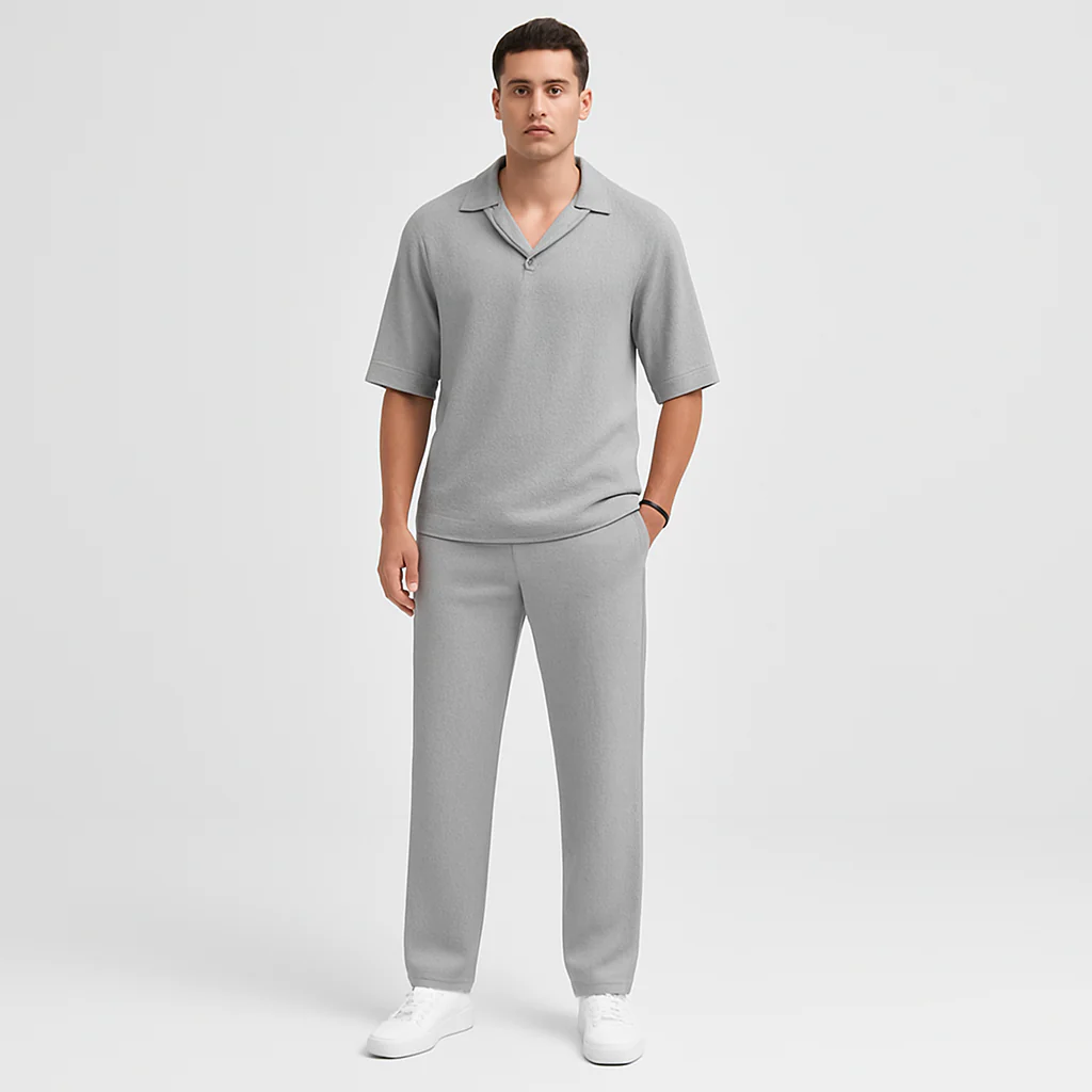 Herren-Zweiteiler – Stilvolles Casual-Outfit mit Langarmshirt und passender Hose - Image 6