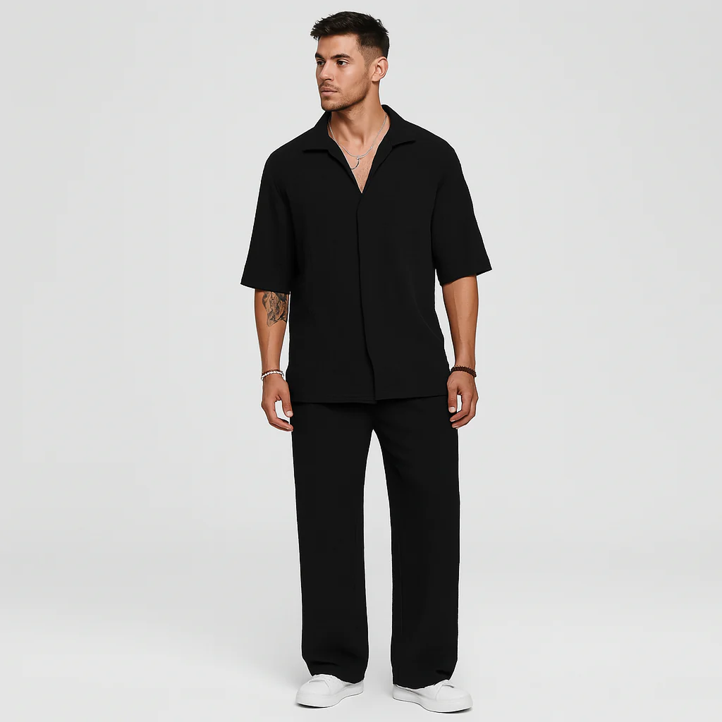 Herren-Zweiteiler – Stilvolles Casual-Outfit mit Langarmshirt und passender Hose - Image 8