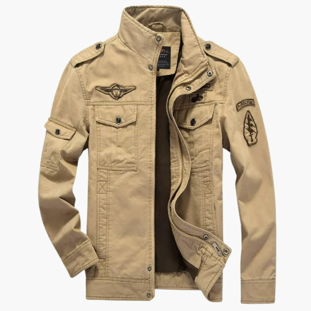 Herrenjacke im Military Style mit Stehkragen und Klappentaschen - Image 2