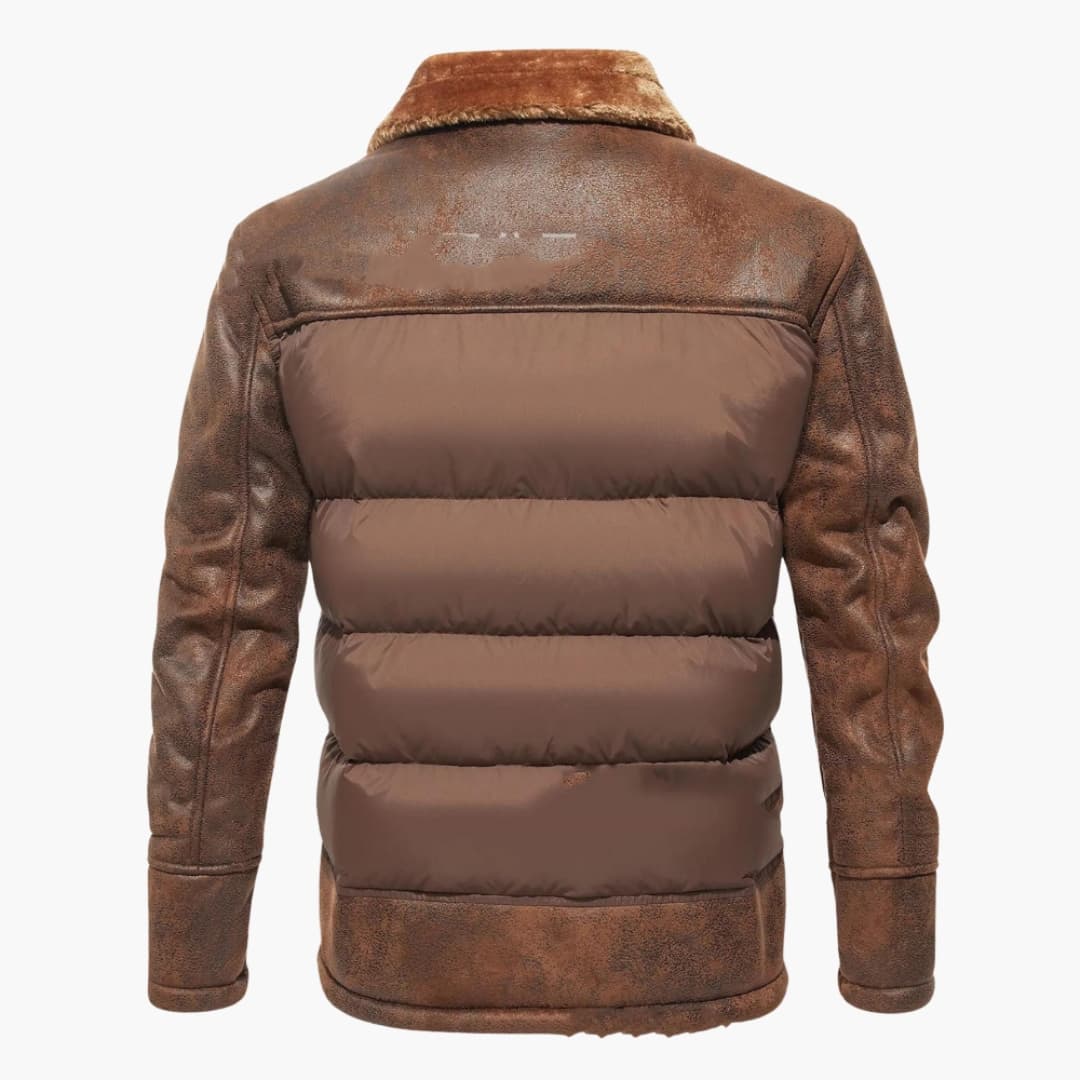 Herrenjacke mit Steppung und Kunstfellkragen - Image 4