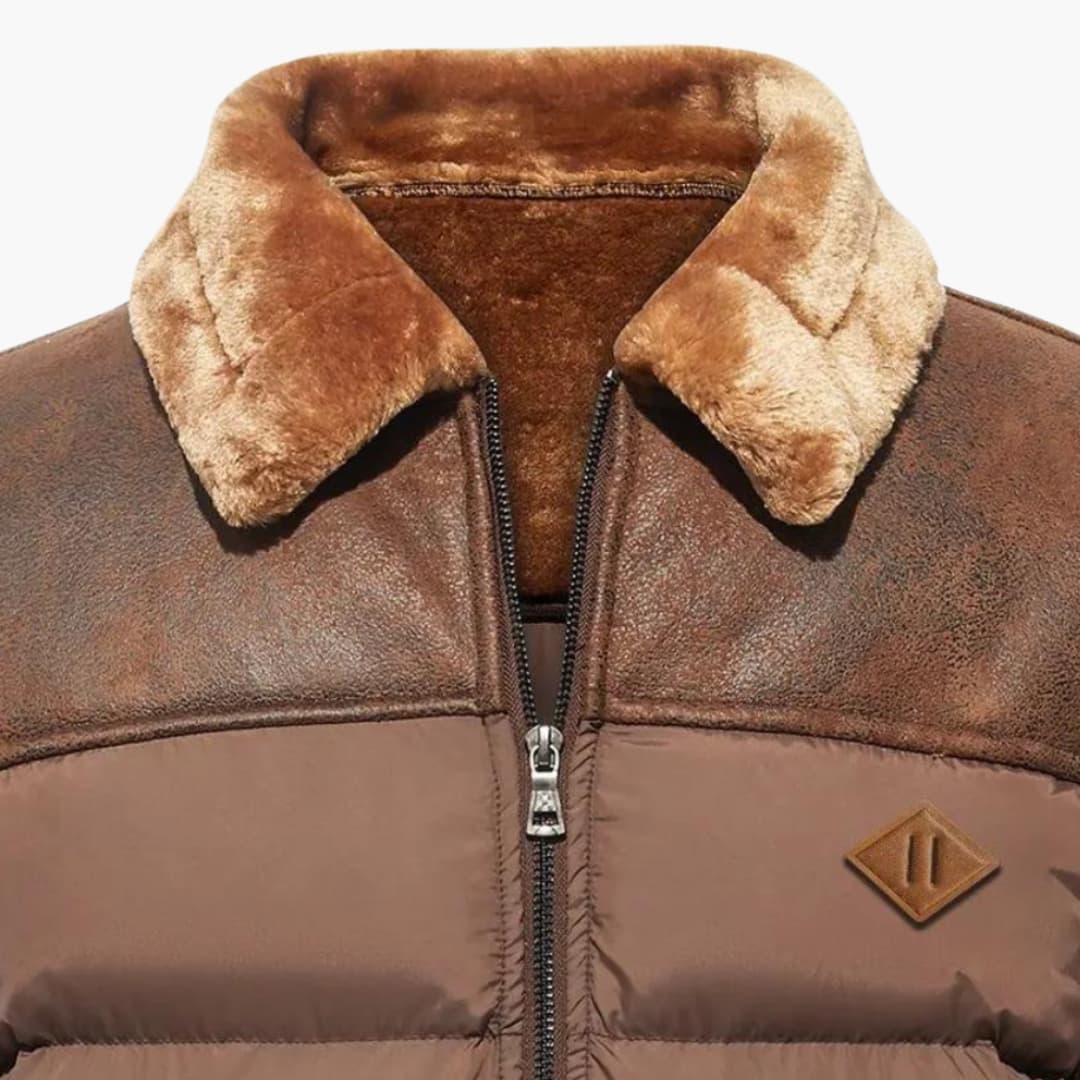 Herrenjacke mit Steppung und Kunstfellkragen - Image 5