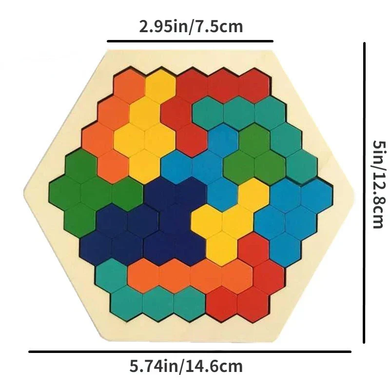 HexaFun 3D sechskantiges Holzpuzzlespiel – Pädagogisches STEM-Spielzeug für Kinder - Image 5