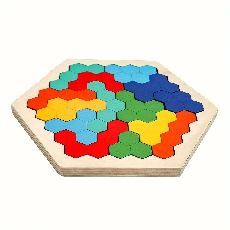 HexaFun 3D sechskantiges Holzpuzzlespiel – Pädagogisches STEM-Spielzeug für Kinder - Image 7