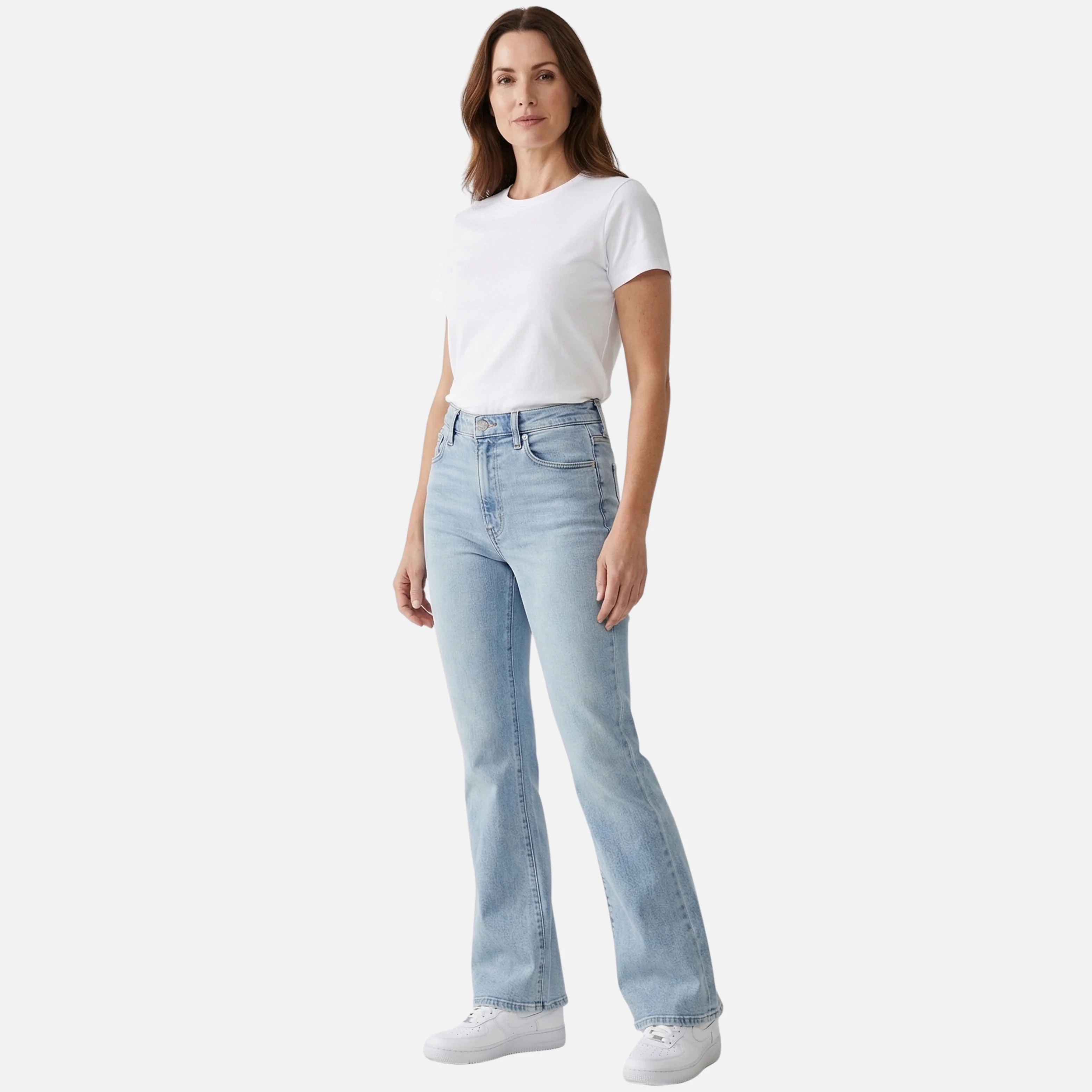 Jutta | Damen Hoch Geschnittene Schlagjeans Ausgestellte Passform – Flared Jeans High