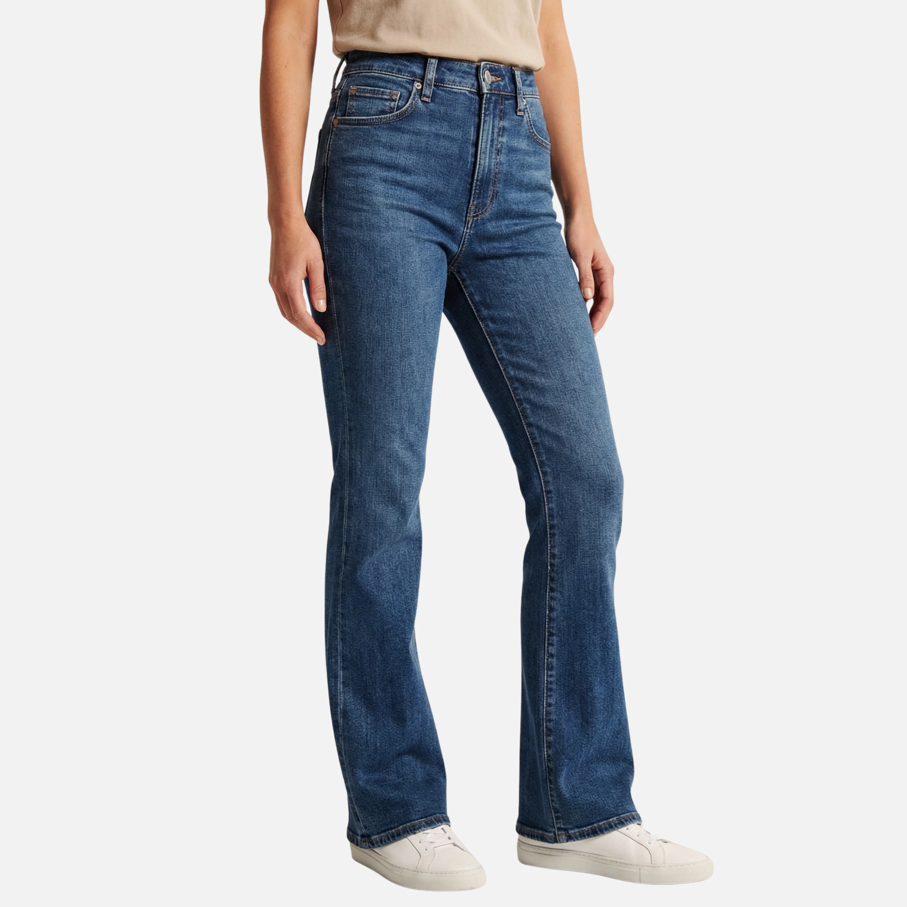 Jutta | Damen Hoch Geschnittene Schlagjeans Ausgestellte Passform – Flared Jeans High - Image 2