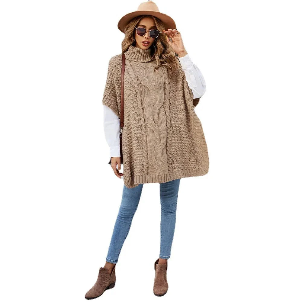 Hochgeschlossener Twist-Schal Pullover mit lockerem Rundhalsausschnitt - Image 5