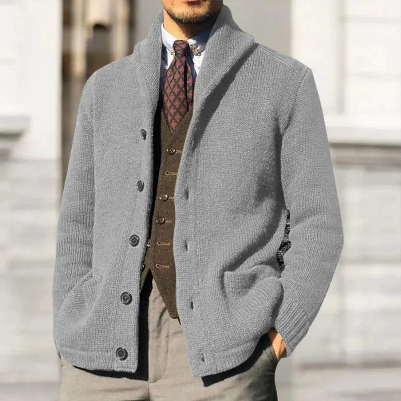 HOLGER - STRICKJACKE AUS DICKEM STRICK MIT KNÖPFEN - Image 4