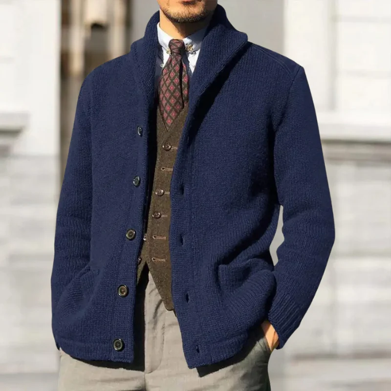 HOLGER - STRICKJACKE AUS DICKEM STRICK MIT KNÖPFEN - Image 5