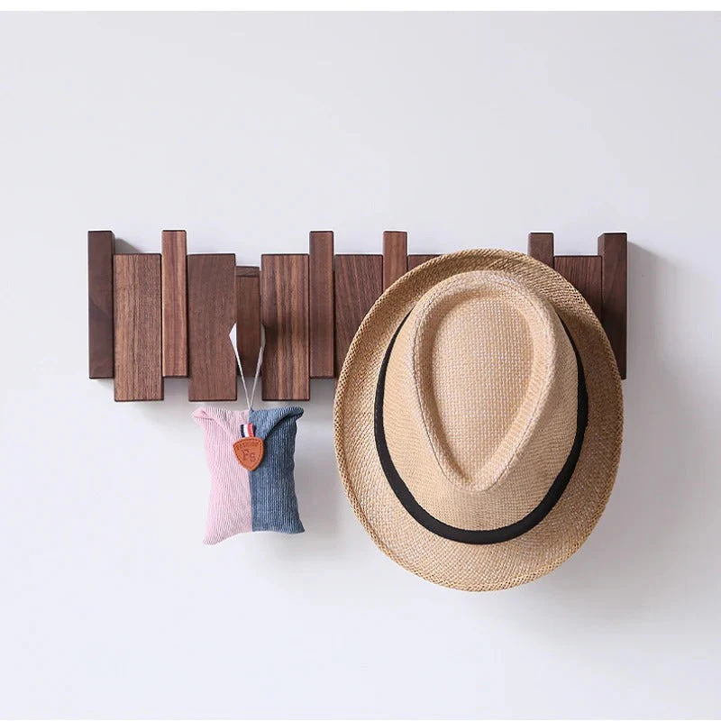 Hölzernes Klavierzugregal mit Mehreren Haken – Stilvolle Garderobe für Mäntel und Hüte, Platzsparendes Design aus Holz - Image 2