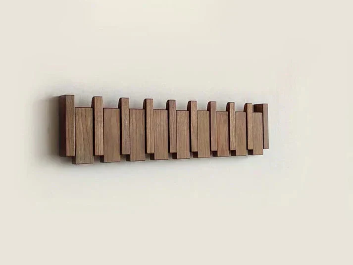 Hölzernes Klavierzugregal mit Mehreren Haken – Stilvolle Garderobe für Mäntel und Hüte, Platzsparendes Design aus Holz - Image 4