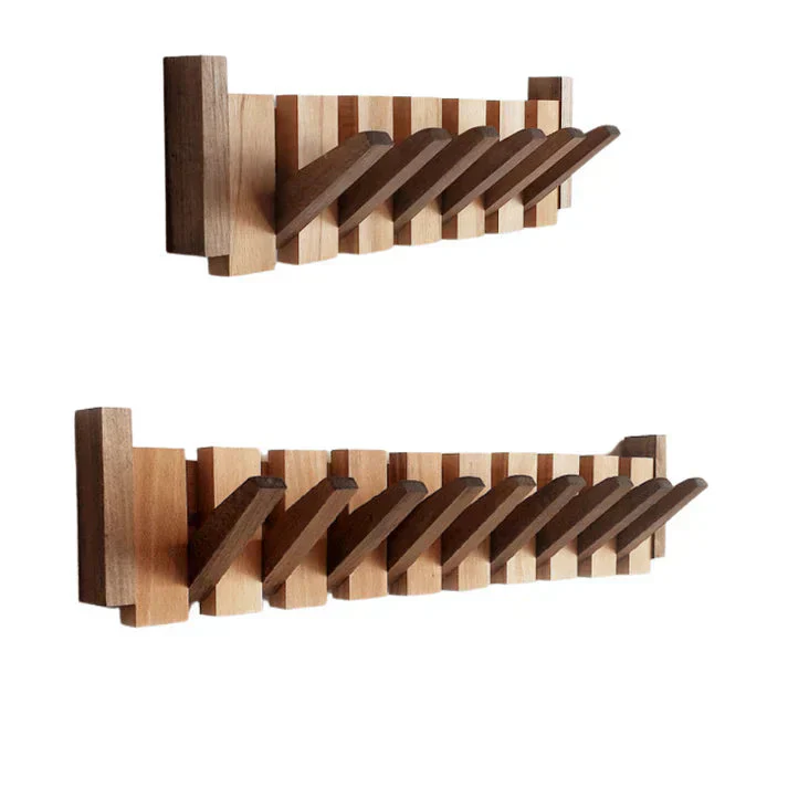 Hölzernes Klavierzugregal mit Mehreren Haken – Stilvolle Garderobe für Mäntel und Hüte, Platzsparendes Design aus Holz - Image 5