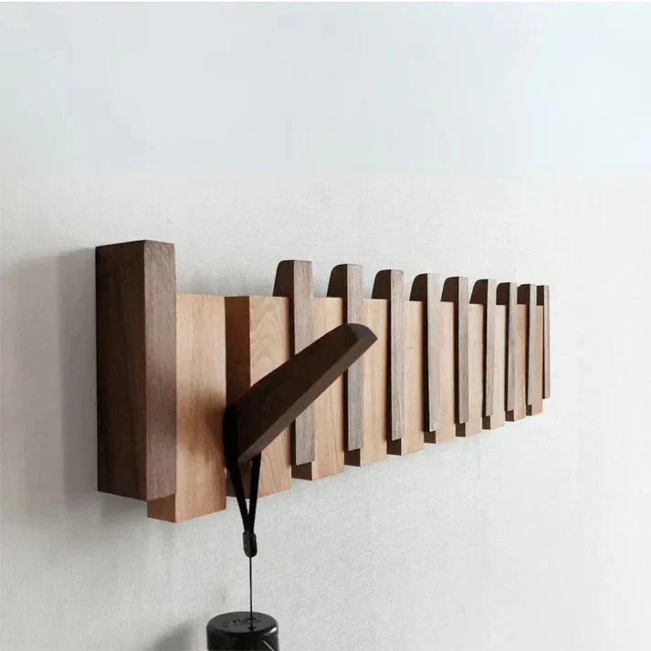 Hölzernes Klavierzugregal mit Mehreren Haken – Stilvolle Garderobe für Mäntel und Hüte, Platzsparendes Design aus Holz - Image 6