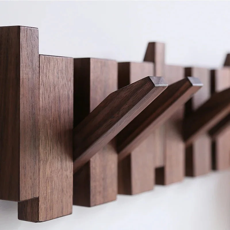 Hölzernes Klavierzugregal mit Mehreren Haken – Stilvolle Garderobe für Mäntel und Hüte, Platzsparendes Design aus Holz - Image 7