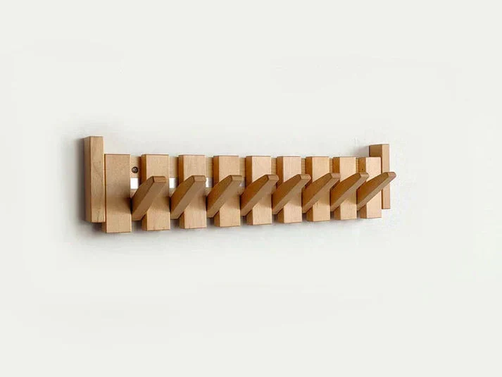 Hölzernes Klavierzugregal mit Mehreren Haken – Stilvolle Garderobe für Mäntel und Hüte, Platzsparendes Design aus Holz - Image 8