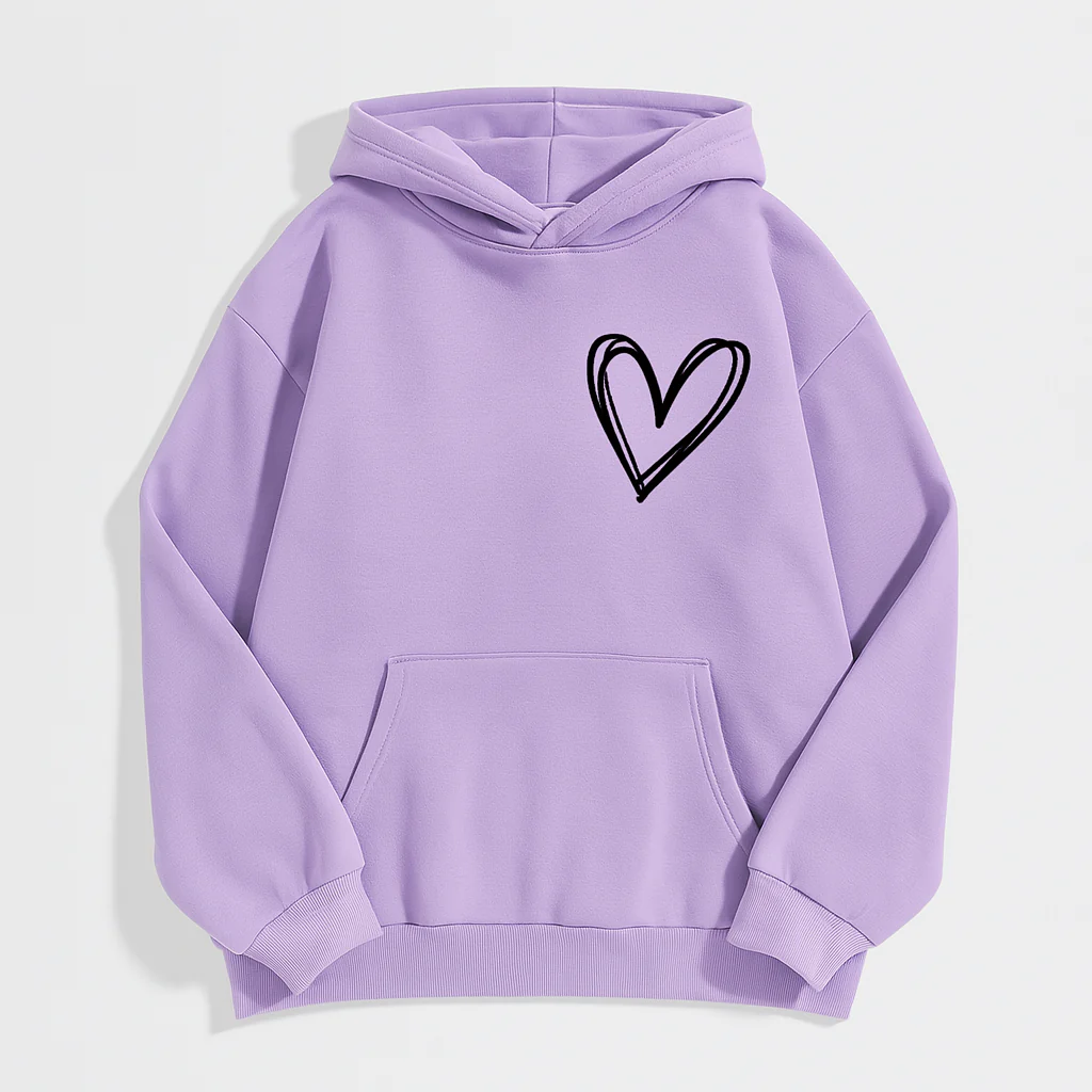 Hoodie mit Herz-Print – Weiche Baumwollmischung – Stylisch & Bequem - Image 4